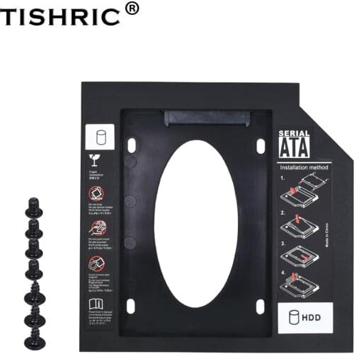 TISHRIC Plastic VW 2nd HDD Caddy 9.5mm 12.7mm Optibay Universal SATA 3.0 2.5'' SSD Hard Drive Box for Laptop CD DVD-ROM