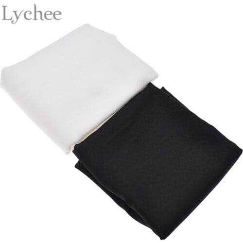 Lychee Life 1.5mx1m Single-sided Adhesive Interlinings White Black Fabric High Quality Sewing Material Accessories For Garemets