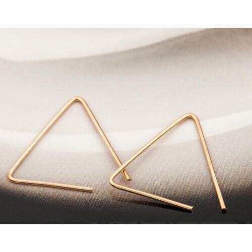Fashion Triangle Ornament Square Geometric Ear Stud Earrings Ear Stud Wholesale 3-Color New Simple Open Triangle Earrings