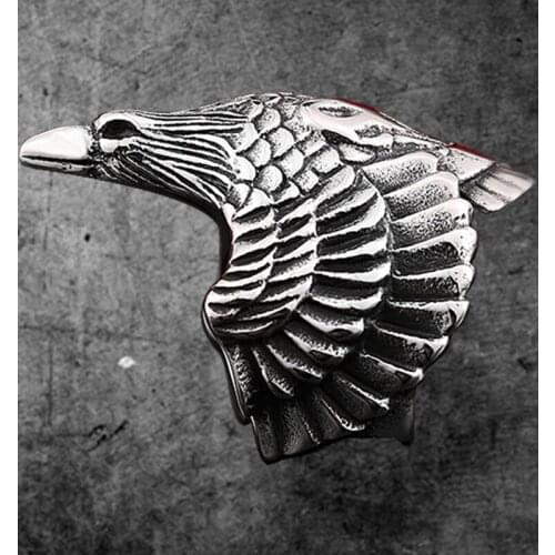 Men Viking-Flying-Ravens Ring Norse Mythology Silver Color Odin Crow Stainless Steel Rings Nordic Amulet Jewelry