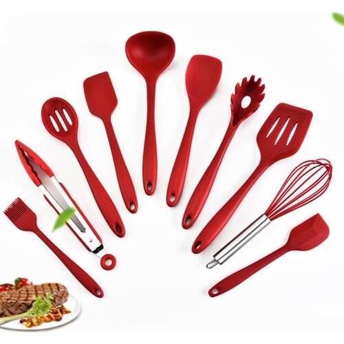 10 Pcs Heat Resistant Silicone Cookware Set Nonstick Cooking Tools Kitchen Baking Tool Kit Utensils Kitchen Accessories