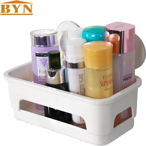 BYN Wall mounted bathroom suction cup caddy shower shampoo storage toothpaste soap shower shelf bathroom shelves DQ1604-4