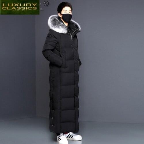 Real Fox Fur Hooded Winter Down Jacket Men Clothes 2021 Streetwear White Goose Down Coat Male Parkas Mens Jackets Hiver