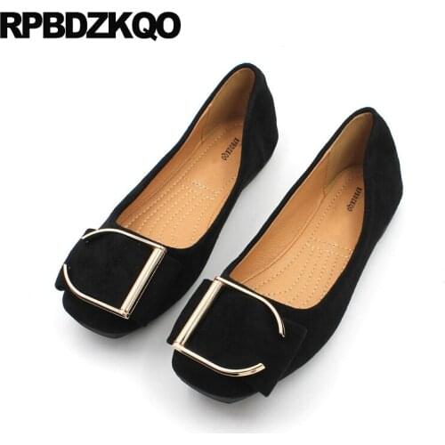 Shoes Cheap China Square Toe Foldable Ballet Flats Ballerina Black Women Designer Slip On Large Size 2021 Chinese Soft Suede
