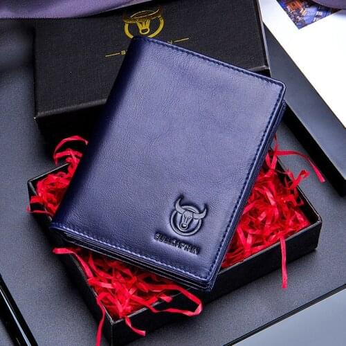 TopFight Solid Mens Leather Wallet Short Designer Purse For Man Leather Credit Card Dollar Cow Leather Wallet Mens Card Purse