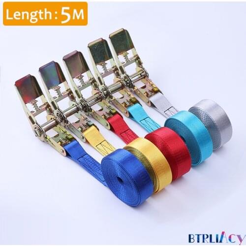 5M Porable Heavy Duty Tie Down Cargo Strap Luggage Lashing Strong Ratchet Strap Belt With Metal Buckle Wholesale Quick delivery