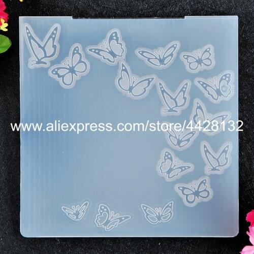 Butterfly Plastic Embossing Folder For Scrapbook DIY Album Card Tool Plastic Template 15x15cm 9061305