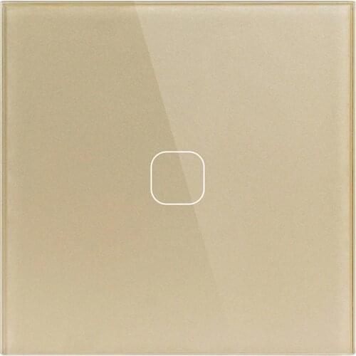 EsooLi Touch Switch 1 Gang 1 Way,Wall Light Touch Screen Switch,Crystal Glass Switch Panel,Can not be remote controlled