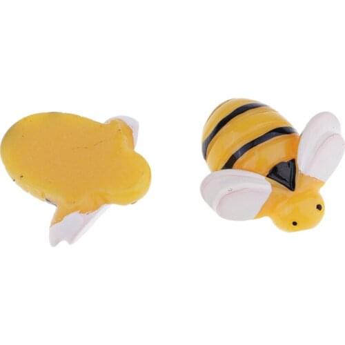 10Pcs Lovely Cute Bee Shape Cabochons Flat Back Cabochon Scrapbook DIY Resin Embellishment Crafts Embellishments Accessories