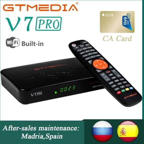GTmedia V7 PRO DVB-S/S2/S2X+T/T2 Satellite Receptor Support CA Card Slot T2MI H.265 PowerVu WiFi HEVC main 10bit V7 Plus Upgrade