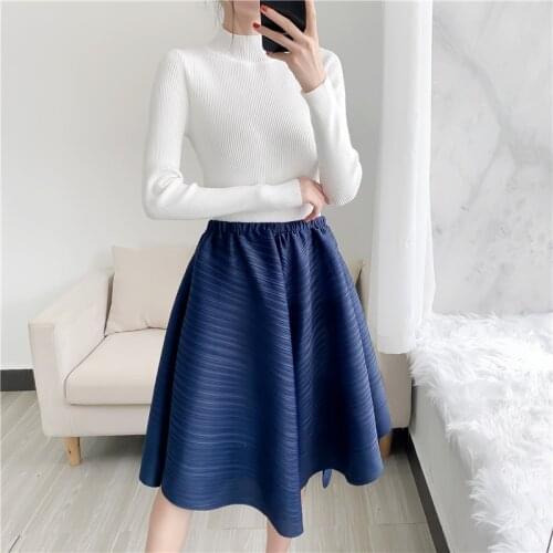 Loose Miyak Pleated Wide Leg Shorts Women Casual Plus Size Summer Solid Color Elastic Waist Skirt Short Pant Female Clothes