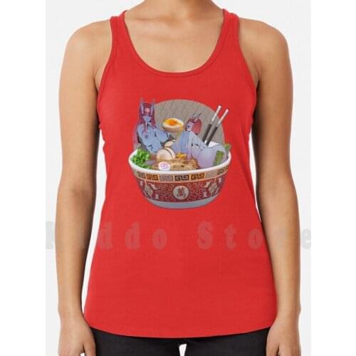 Oni Ramen Extra Color tank tops vest 100% Cotton Hentai Manga Doujin Doujinshi Lewd Oppai Waifu Sexy Boobs