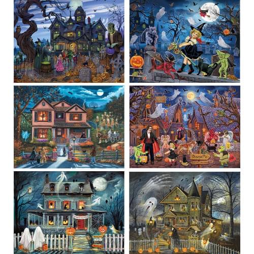 Embroidery Counted Cross Stitch Kits Needlework - Crafts 14 ct DMC Color DIY Arts Handmade Decor - Halloween Collection