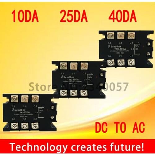 High quality 10A/25A/40A DC control AC three phase Solid state relay TSR-10DA /25DA /40DA 480V 3 phase