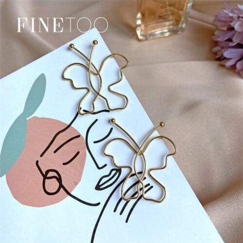 Fashion Gold Color Hollow Butterfly Earrings Simple Metal Insect Butterfly Frame Drop Earrings for Women Statement Jewelry