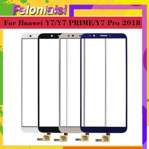 10Pcs/lot Touchscreen For Huawei Y7 2018 Y7 PRIME 2018 Touch Screen Y7 Pro 2018 Touch Panel Sensor Digitizer Front Glass Lens