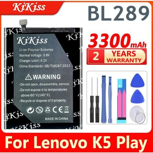 3300mAh KiKiss Battery for Lenovo BL289 BL 289 BL-289 Battery for Lenovo K5 Play L38011 K5Play Replacement Battery