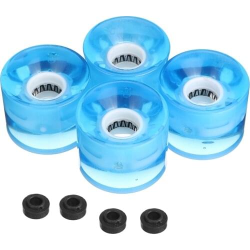 4Pcs Skateboard Flash Roller Wheel Penny Board LED Light Wheel DanceBoard 75A 60x45mm Longboard Double Rocker Wheel