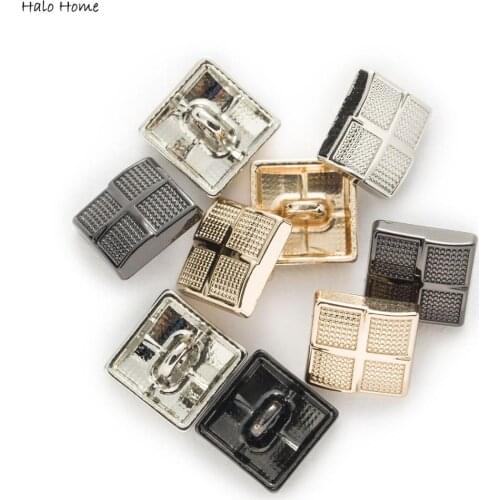 5pcs Square Shape Shank Metal Button Sewing Scrapbooking Apparel Leather Luggage Gift Craft Accessories Decor 10mm