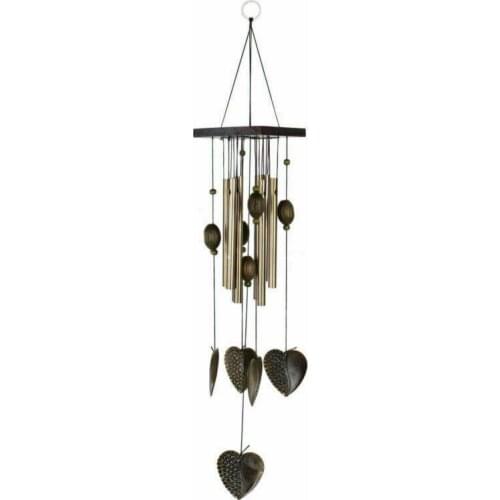 8 Tubes Metal Windchimes Heart Wind Chimes Windbell Christmas Decorations Gifts For Home Garden Decoration New