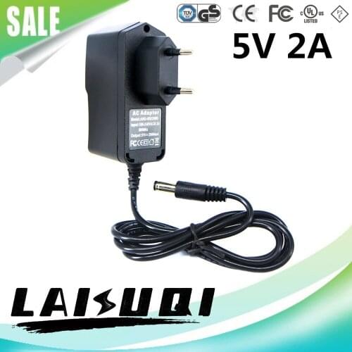 1pcs 5v 2a power adapter 5V2A AC/DC adaptor power supply charger 2000mA DC 5.5mm x 2.1mm SP 500mA 1A 1000mA special offer