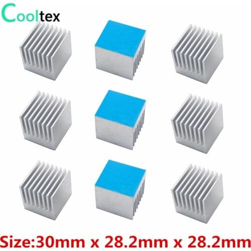 10pcs 30x28.2x28.2mm Aluminum Heatsink heat sink for Electronic Chip IC MOS With Thermal Conductive Tape