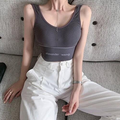 AW new fashion vest womens bra cotton fashion bottoming jacket