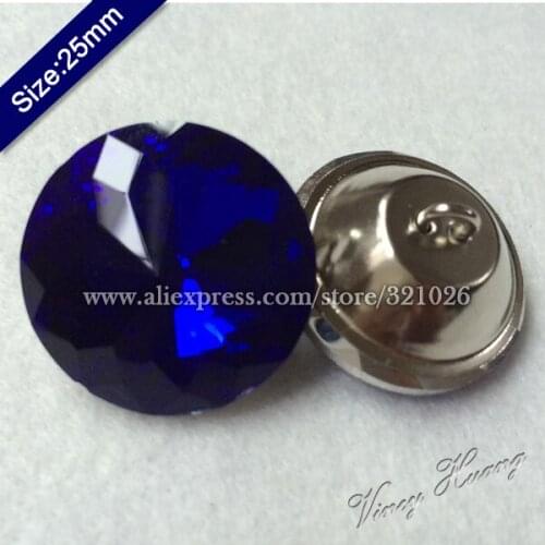 Free shipping 100PCS/LOT 25MM DEEP BLUE Redbud Crystal Glass Buttons,Sofa Buttons,Upholstery Rhinestone Buttons,Headboard Button