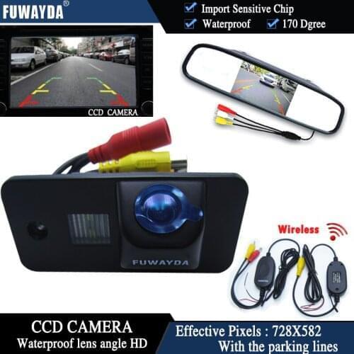 FUWAYDA CCD HD Wireless Car RearView Backup Camera with mirror rear view monitor for AUDI A3 S3 A4 S4 A6 A6L S6 A8 S8 RS4 RS6 Q7