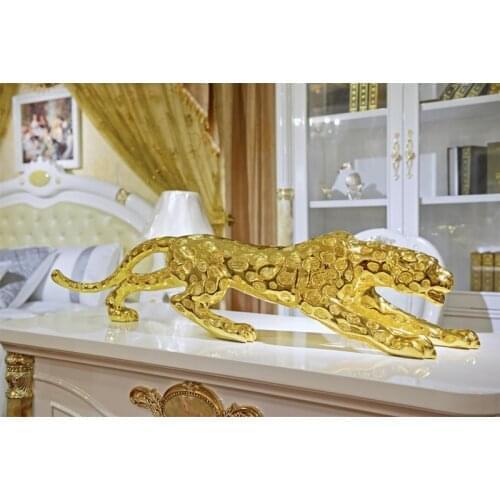 100cm large leopard ornaments car decoration home room Zhaocai opening gifts living room TV cabinet animal crafts