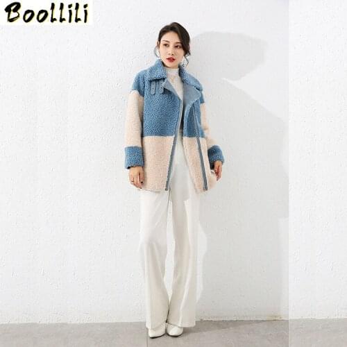 Boollili Sheep Shearing Real Fur Coat 100% Wool Jacket Women Clothes 2020 Autumn Winter Coat Women Korean Fashion Fur Tops