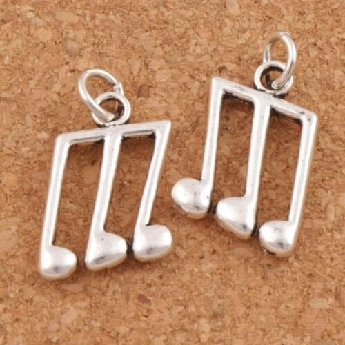 Music Thirty-second Note Spacer Charm Beads Pendants 19.9x14.9mm 35pcs Zinc Alloy Jewelry DIY T1631