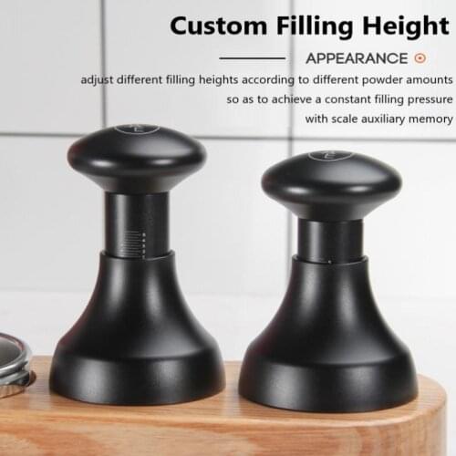 58mm Coffee Tamper Stainless Steel Coffee Powder Press Espresso Powder Flat Hammer Adjustable Depth Design Coffee Accessories