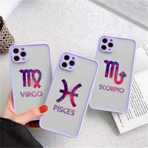 Moskado Twelve Constellations Phone Case For iPhone 12 Mini 11 Pro Max X XR XS Max 7 8 Plus SE Soft TPU PC Texture Cover Fundas