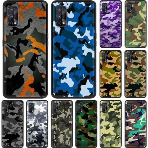 Camouflage Pattern Case For Realme C3 6 Pro 5 7 XT C11 C21 X50 C20 7i C15 V15 5G X7 Q2 Silicone Phone Cover Soft Funda Coque Sac