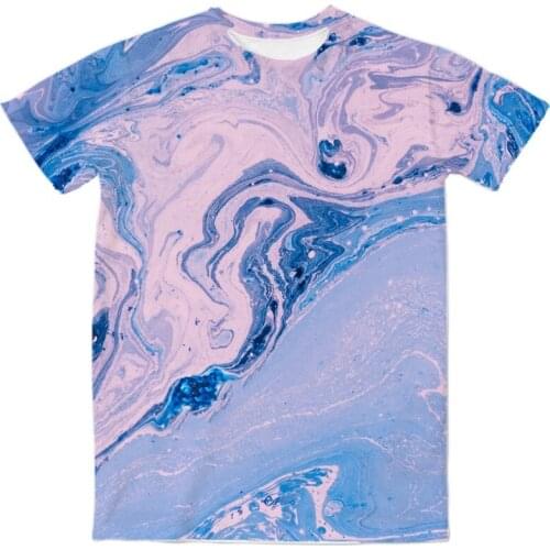 REAL American US SIZE Purple Marble Custom made 3D Sublimation Print T-Shirt plus size 3xl 4XL 5XL 6XL