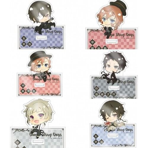 Anime Bungo Stray Dogs Dazai Osamu Nakajima Atsushi Acrylic Stand Figure Display Model Plate Tabletop Decor Square Cosplay Gifts