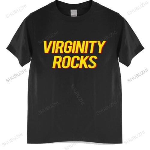 Cotton Tshirt mens summer Tops Men Funny T Shirt Fashion tshirt Virginity Rocks Version2 Man Brand T-shirt Bigger size