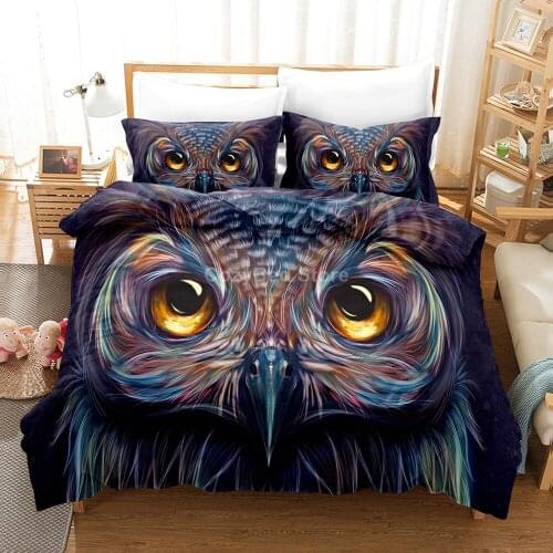 Animal Owl Bedding Set Fashion Modern 3d Duvet Cover Sets Comforter Bed Linen Twin Queen King Single Size Scenery Luxury Gift