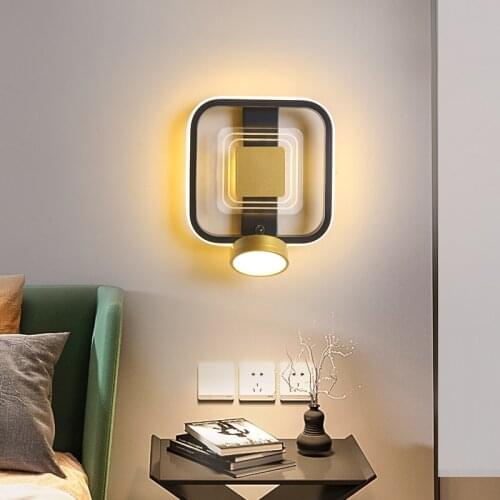 Round/Square LED Wall Lights For Bedside Stairway Kitchen Living Room Bedroom Porch Aisle Coffee Bar Foyer Indoor Simple Lamps