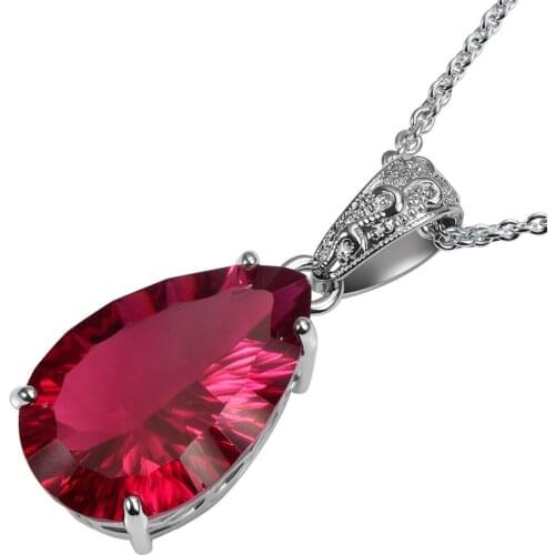 Huge Concave Cut Garnet 925 Sterling Silver Fashion Jewelry Pendant TE785
