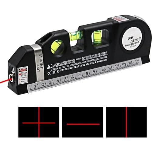 Laser level Multipurpose Adjusted 2 Lines Level Laser Metric Rulers Horizon Vertical Measure Tape Measuring Instrument Tools