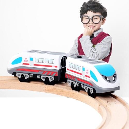 Magnetic Locomotive Electric Train Track Hape Steam-Era Freight Train Classic Locomotive Toy For Thomas BRIO Wooden Track