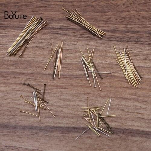 BoYuTe (100 Gram/Bag) 15-20-26-30-35-40MM Metal Brass T-Pins Flat Head Pins Needles Handmade Diy Jewelry Making Materials
