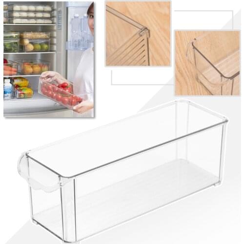 Multifunctional Refrigerator Organizer Freezer Bins Stackable Food Storage Container Transparent Drawer Organizer for Kitchen