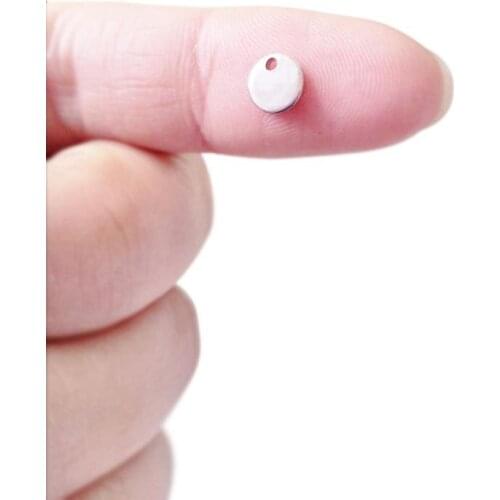 MYLONGINGCHARM 30pcs/lot 6mm Blanks Stainless Steel Tag Mini size Charms engravable Tags logo metal tags-G2198