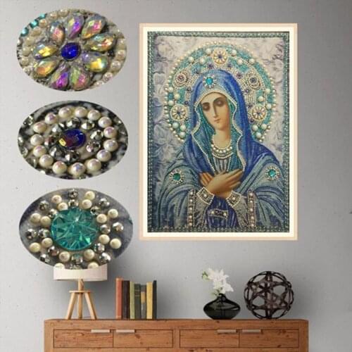 5D DIY Diamond Painting Embroidery Icon Religion Dimond Art Kit Special Shaped Drill Cross Stitch Crystal Crafts Mosaic Picture