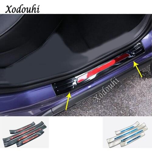 For Volkswagen VW T-cross Tcross 2018 2019 2020 Car Stainless Steel Pedal Door Sill Scuff Plate Cover External Threshold Part