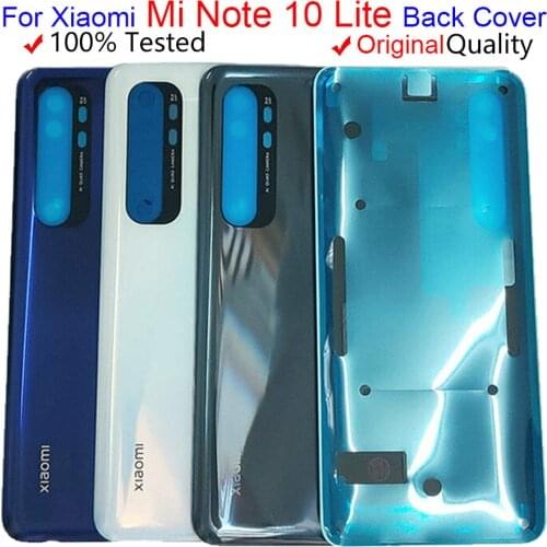 Original For Xiaomi Mi Note 10 Lite Battery Cover Rear Glass Door Housing M2002F4LG For Xiaomi Mi note10 lite Back Battery Cover