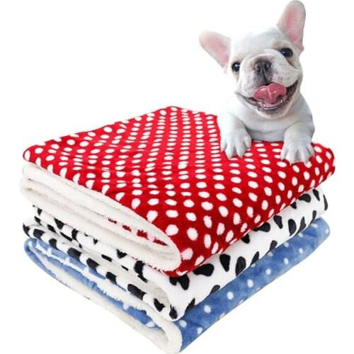 Pet Supplies Coral Fleece Double Layer Cat Blanket Non-shedding Non Sticky Puppy Sofa Thicken Winter Warm Dog Mat for Little Pet